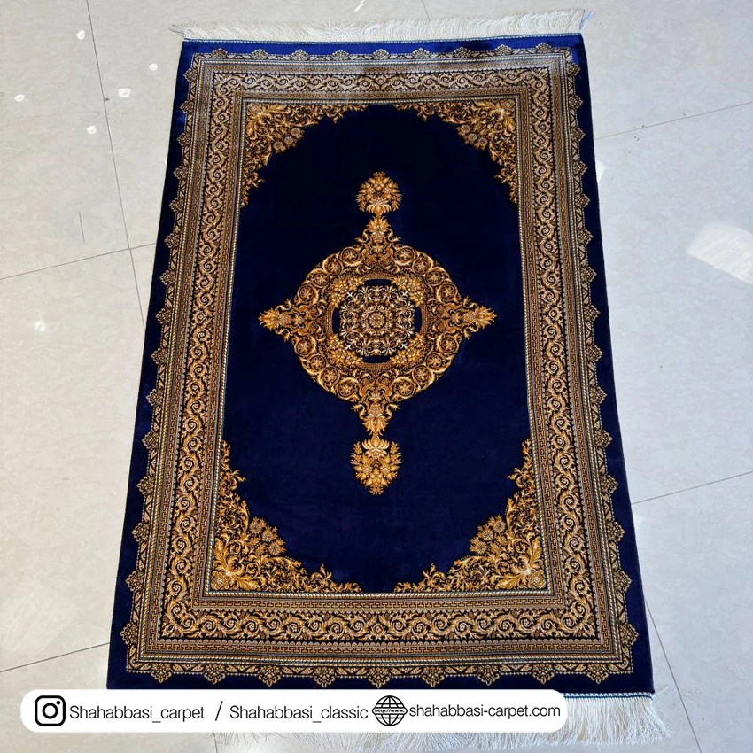 خرید فرش آبی کاربنی