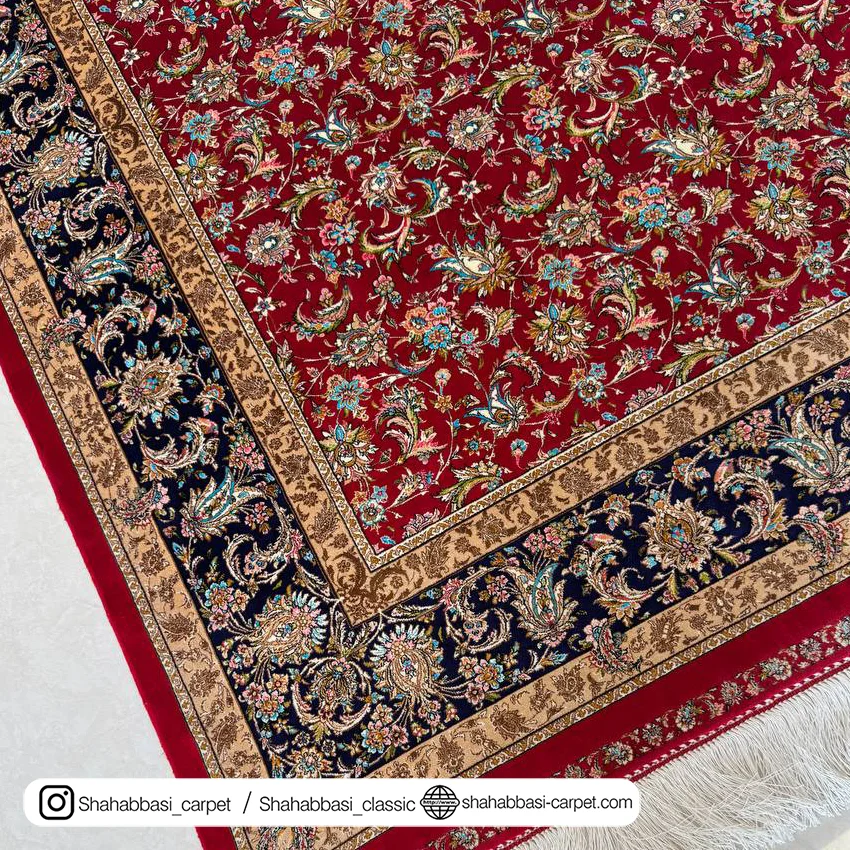 خرید فرش ابریشم قرمز