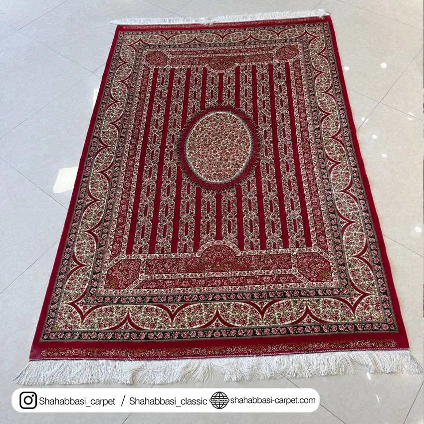 خرید فرش ابریشم قرمز