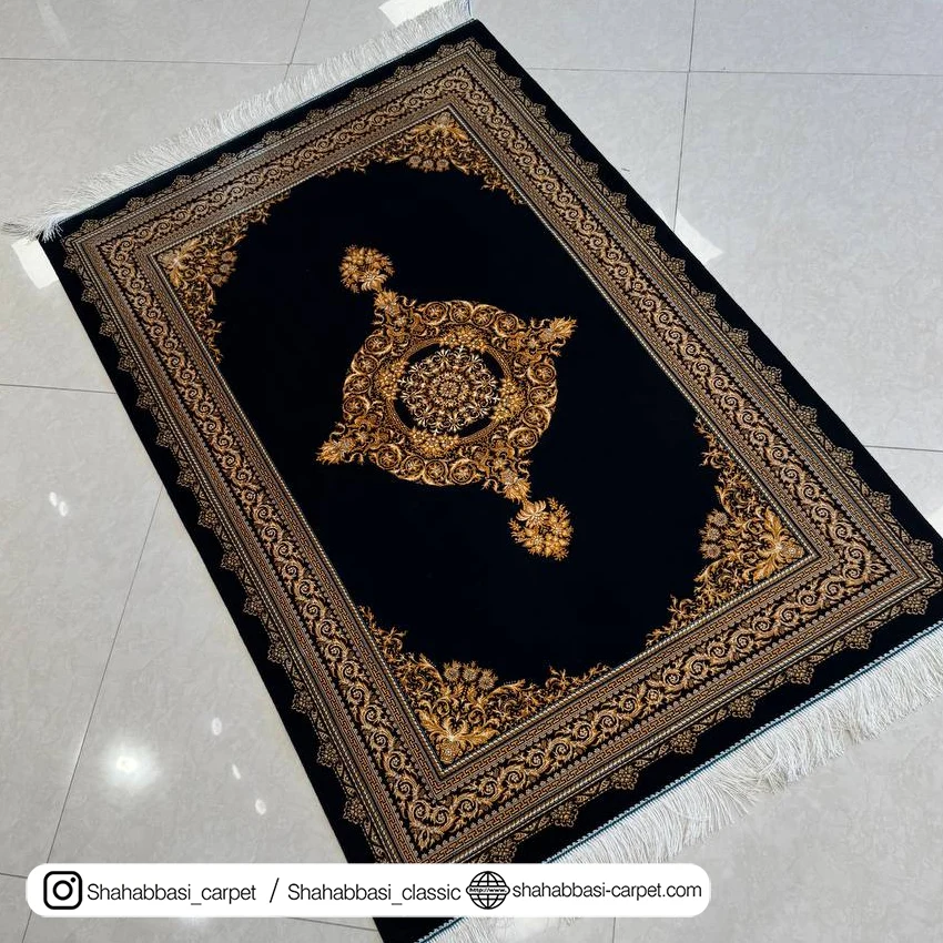 خرید فرش ابریشم مشکی