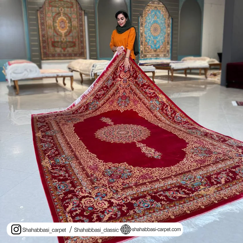 فرش تمام ابریشم کد ۲۵۶ قرمز