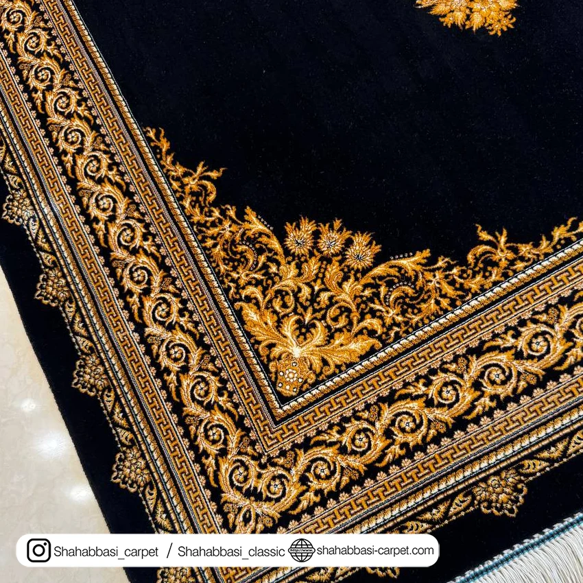 فرش مشکی ابریشمی